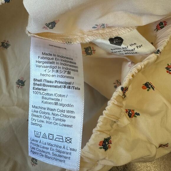 MADEWELL Gathered Puff Sleeve Crop Top Sunrise Floral Bone Peasant - Picture 9 of 12